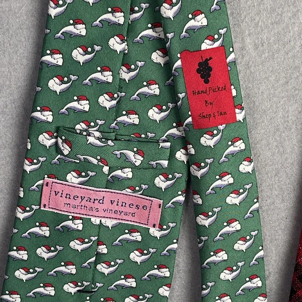 Lot (2) Men Ties‎ LL Bean And Vineyard Vines Winter Christmas